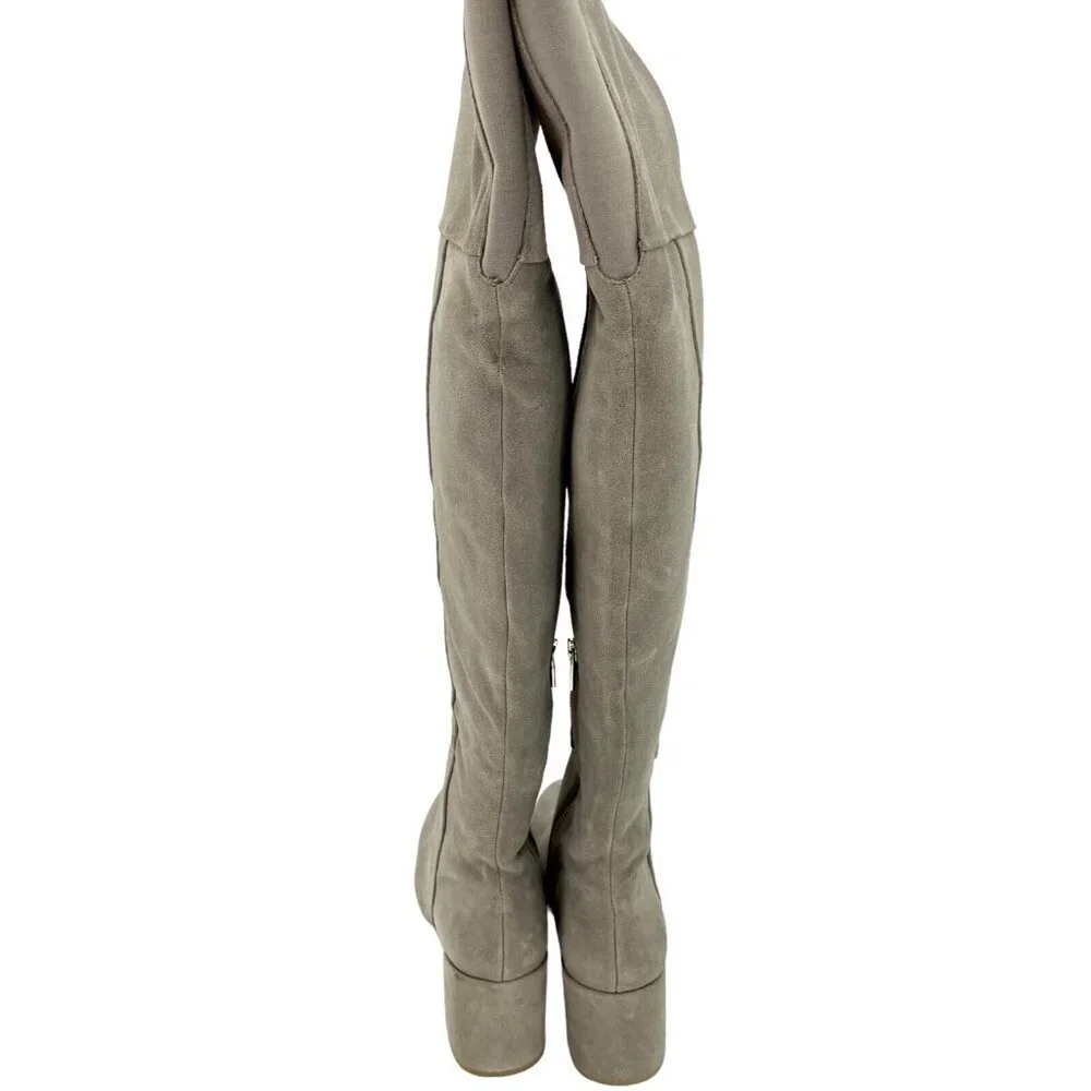 Taryn Rose Boots Catherine Gray Suede Leather Over The Knee SZ 5.5 New $375